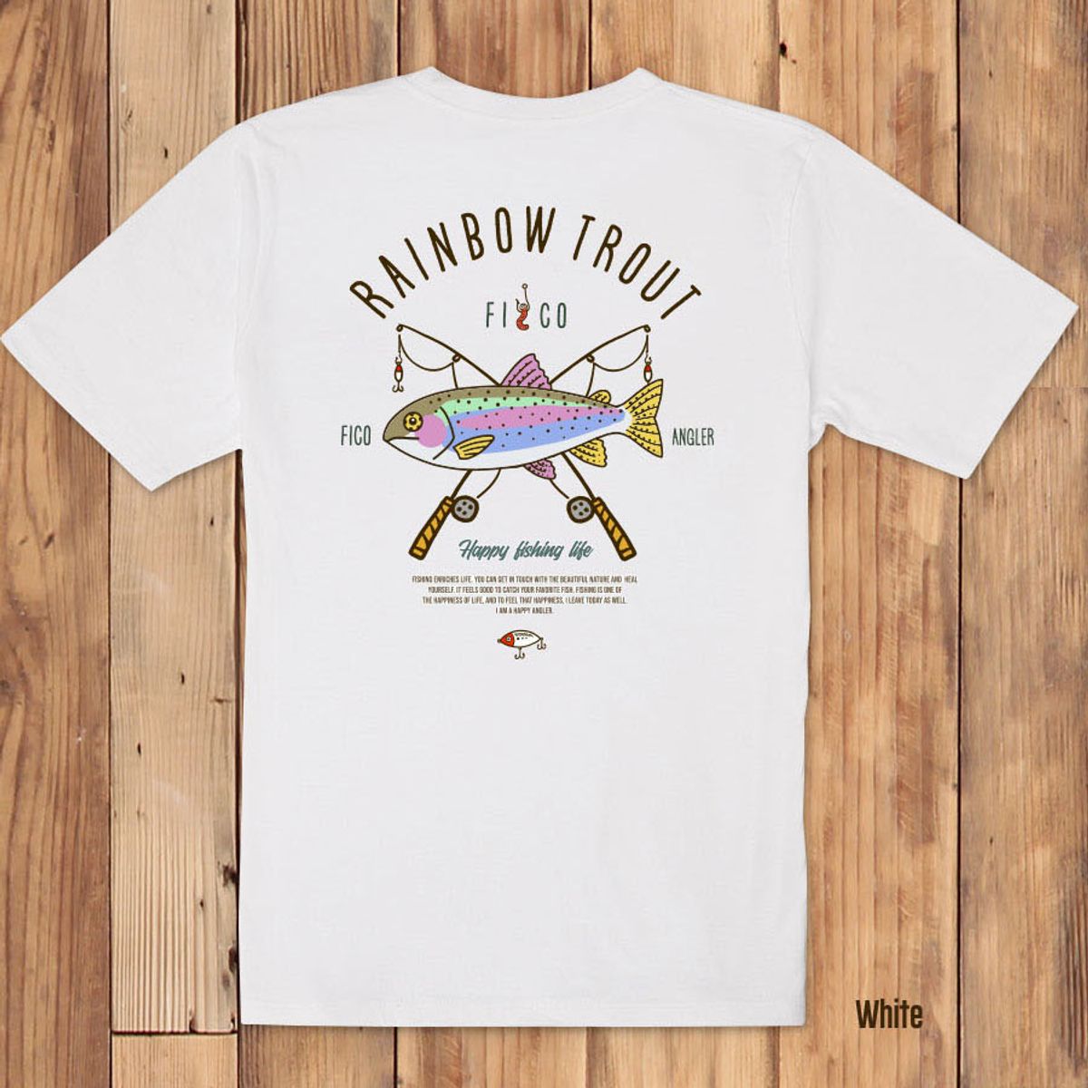 돌돌(DOLDOL) FICO_tshirts-253 피코앵글러 낚시 브랜드 무지개송어 디자인 티셔츠 반팔티