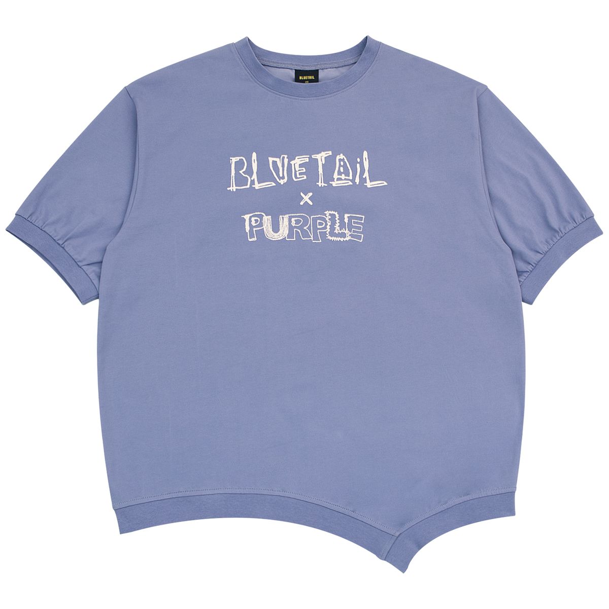 블루테일(BLUETAIL) AZB2TS01VI 바이올렛 밑단 언발란스 반팔 스웻셔츠