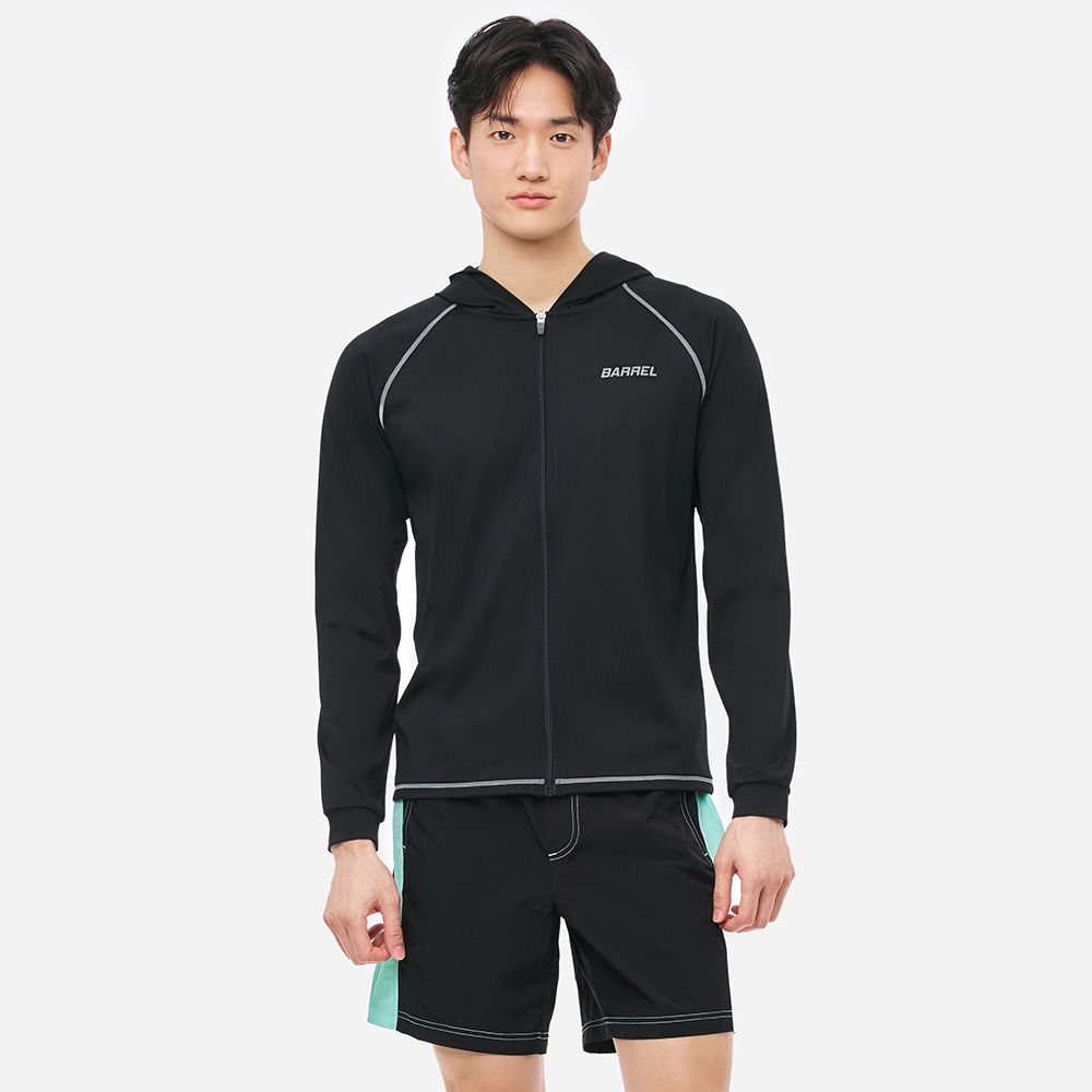 맨 모션 릴렉스핏 후드 집업 래쉬가드 블랙 (B5SMWZR111BLK)