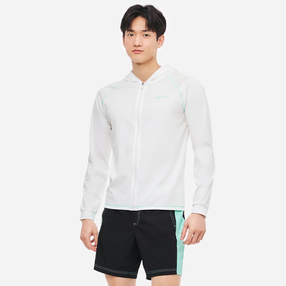 맨 모션 릴렉스핏 후드 집업 래쉬가드 오프화이트 (B5SMWZR111OWT)