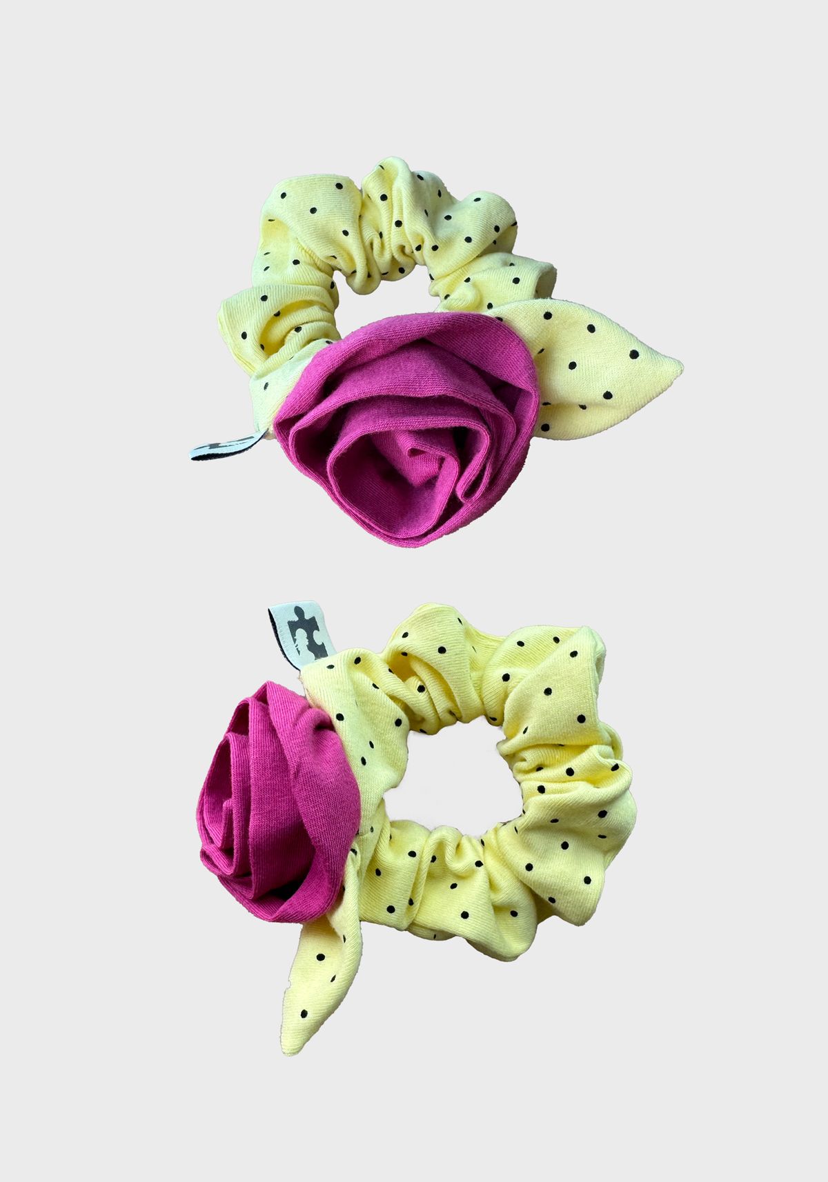 라세레모니(LACEREMONIE) DOT ROSE SCRUNCHIE / YELLOW