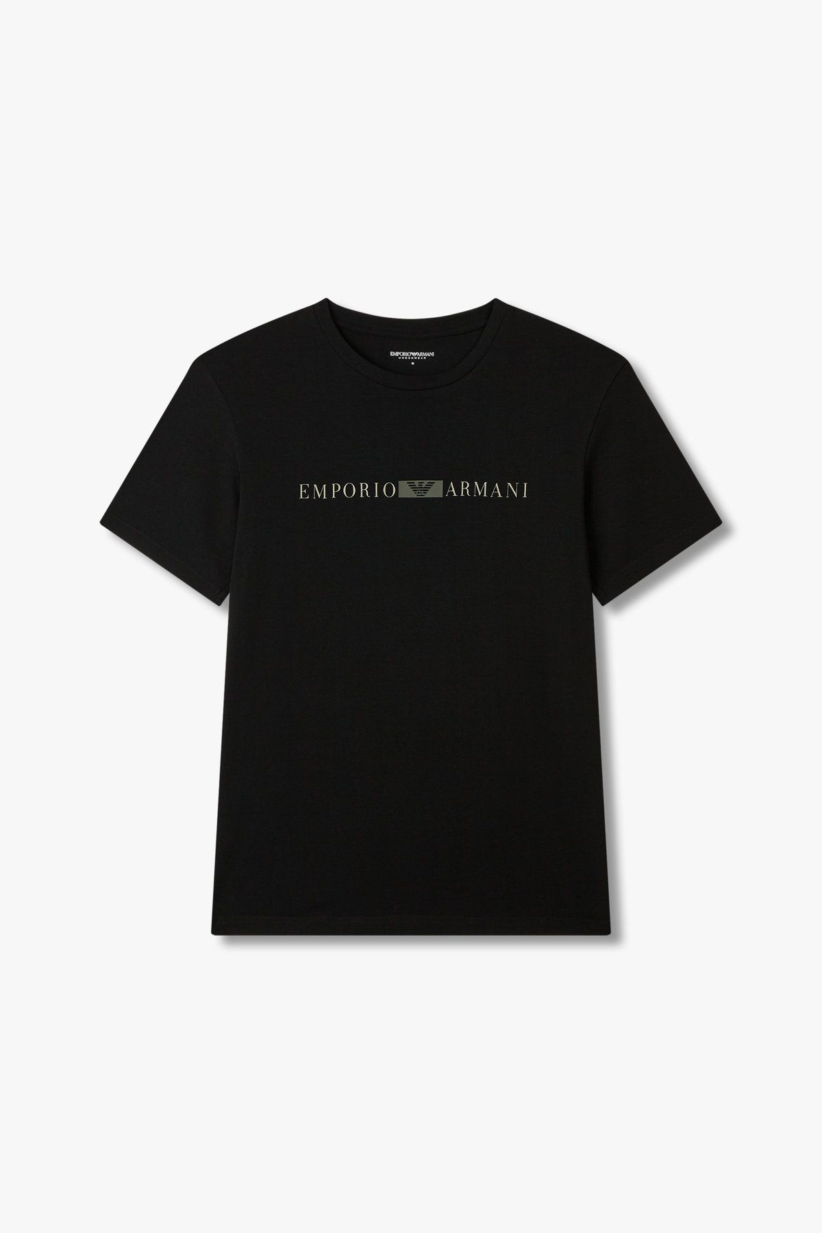 엠포리오 아르마니 언더웨어(EMPORIO ARMANI UNDERWEAR) 남성 프론트 로고 라운지 티셔츠 _블랙 0815114005