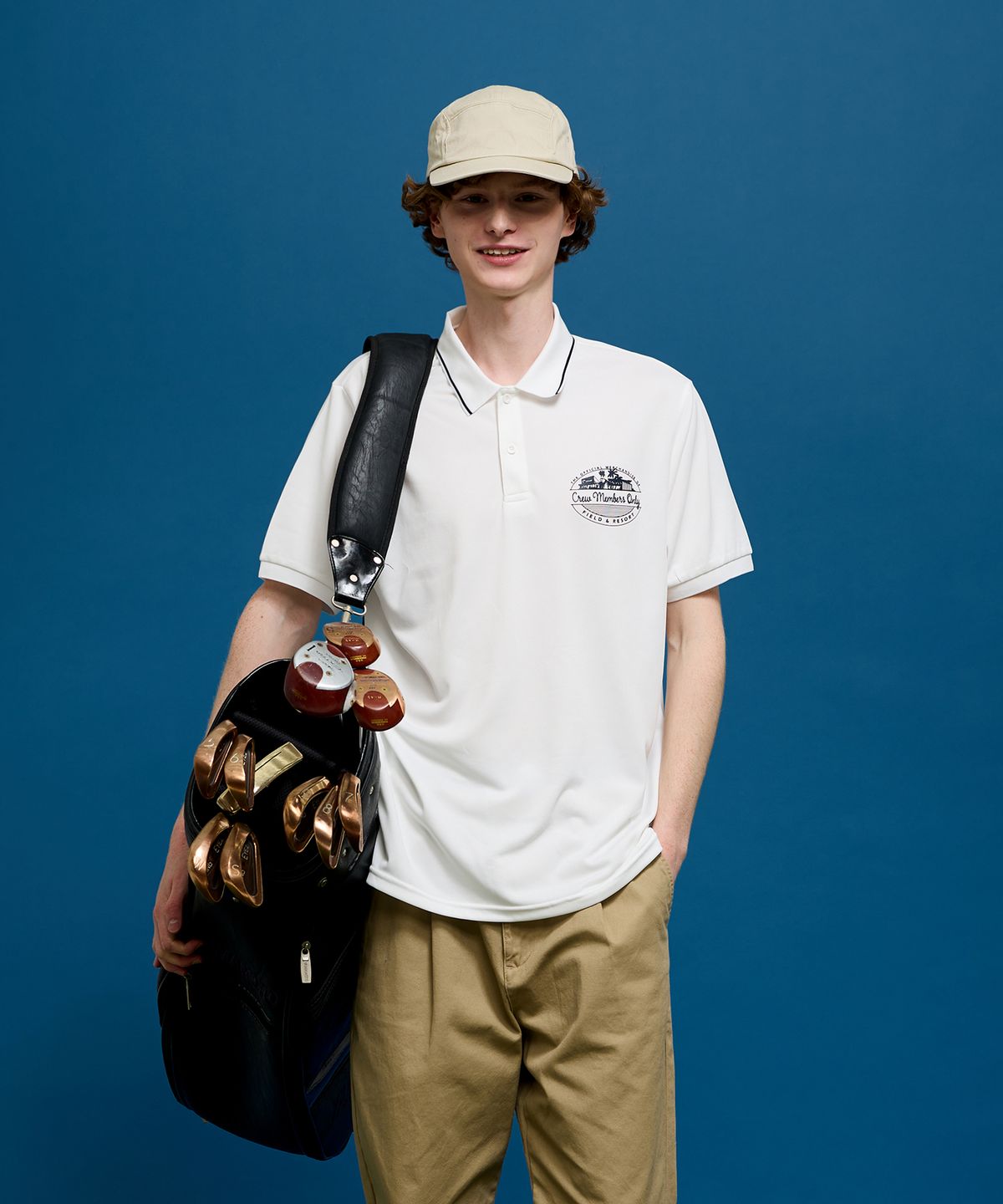 크루멤버스온리(CREW MEMBERS ONLY) RESORT BASIC POLO WHITE