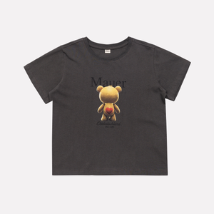 MAUER BER-BEAR GRAPHIC CROP TEE (CHACOAL GREY)