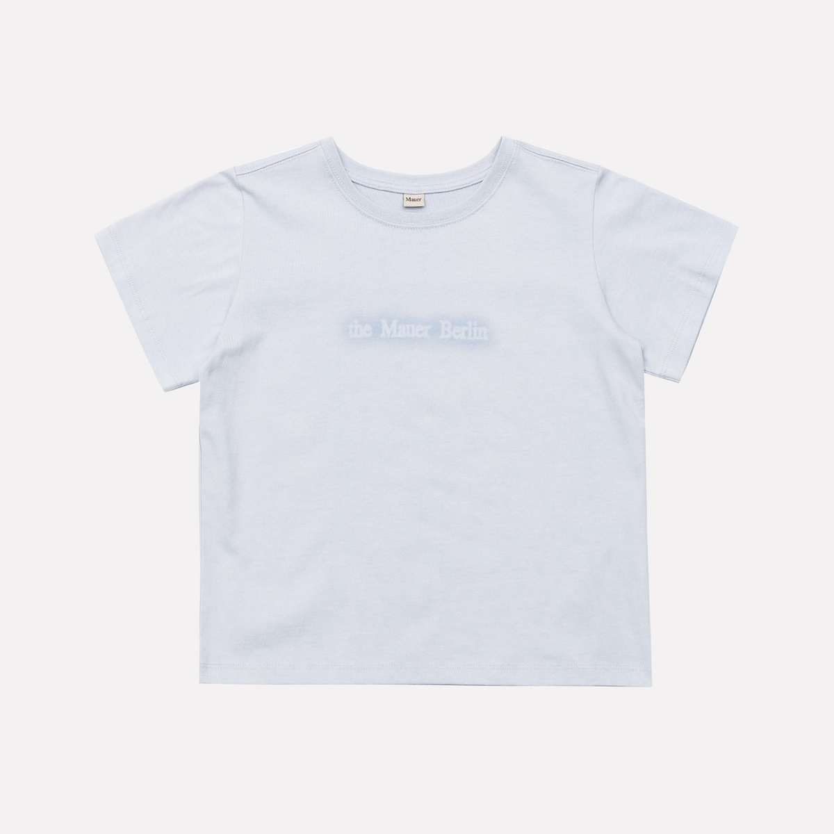 마우어(MAUER) MAUER EDGE POINT LOGO CROP TEE (SKY BLUE)