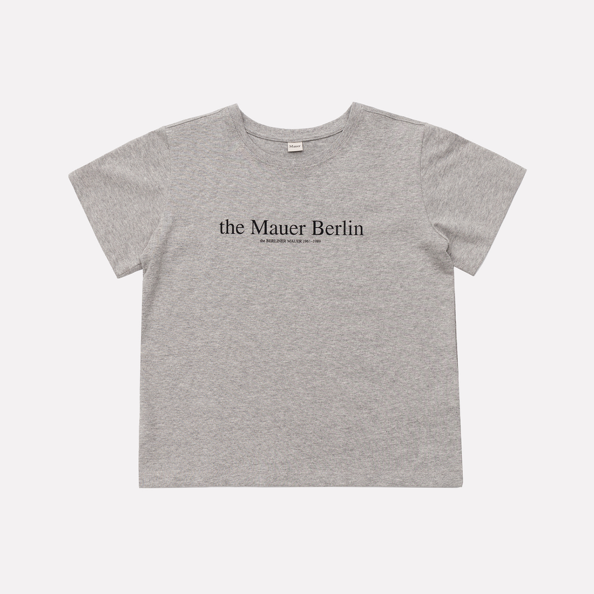 마우어(MAUER) MAUER POINT LOGO CROP TEE (MELANGE GREY)