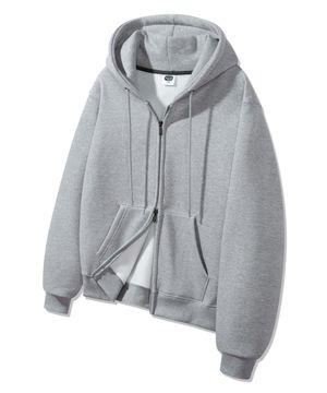 [더블코튼/기모] 무지 레귤러핏 투웨이 후드집업 AZH673 (4 COLOR)