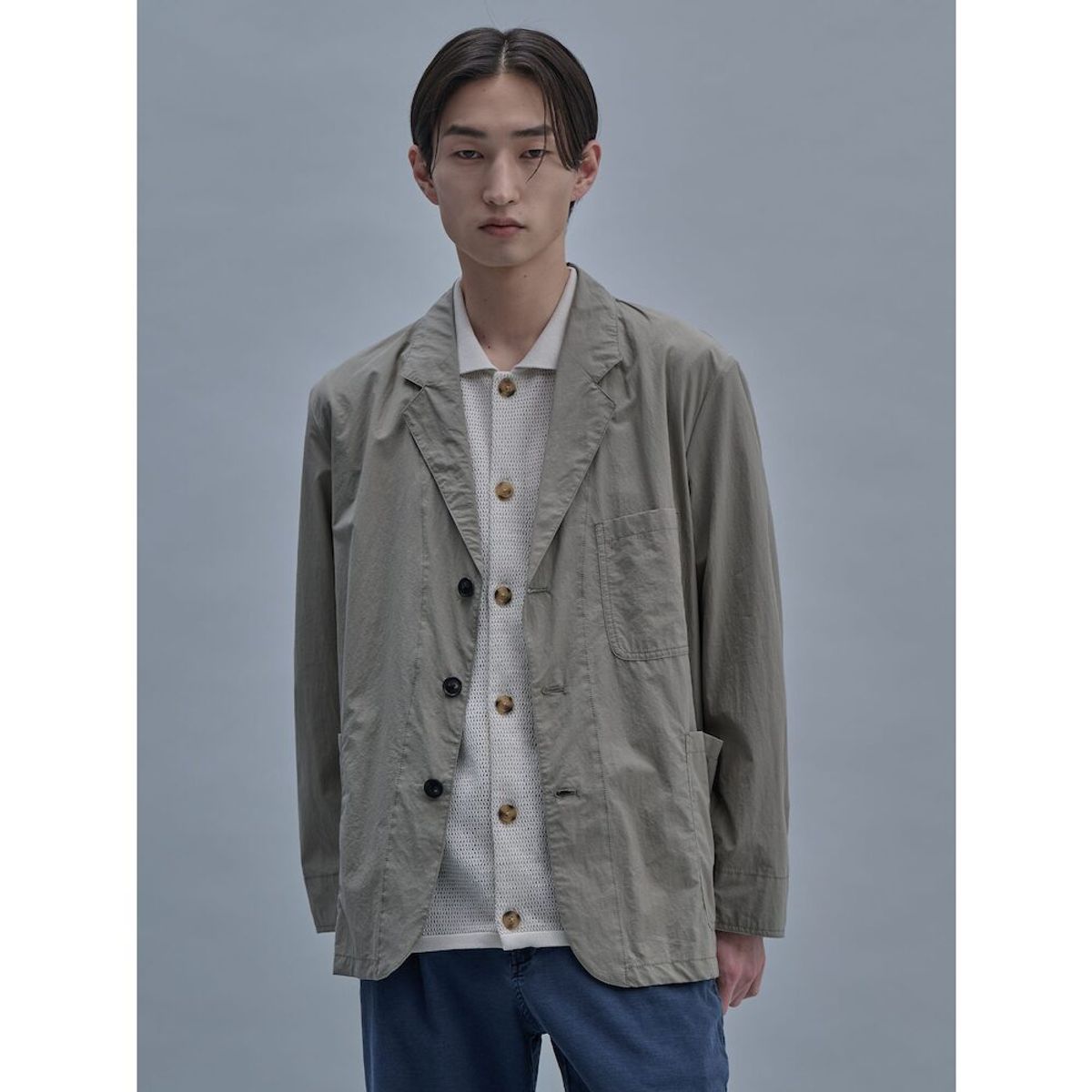 시프트지(SHIFT.G) Cotton Blended Editor SetUp Jacket  Khaki