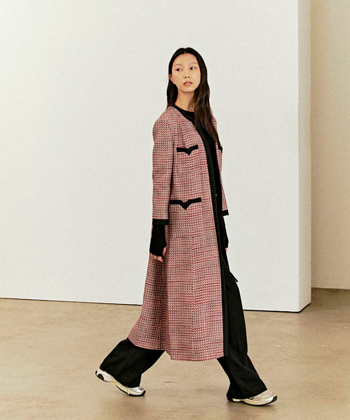 옥토버세컨드(OCTOBERSECOND) V tweed coat(red)