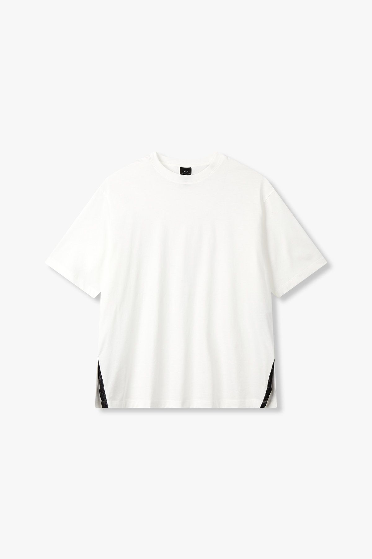 아르마니 익스체인지(ARMANI EXCHANGE) 남성 사이드 슬릿 오버 핏 티셔츠 _화이트 A415130028