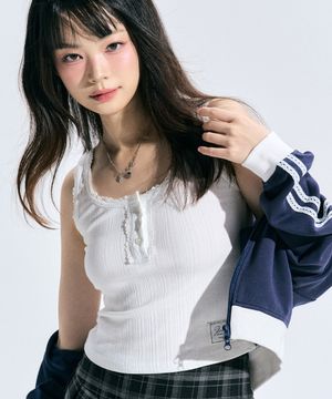 켈시 버튼 슬리브리스 [WHITE]