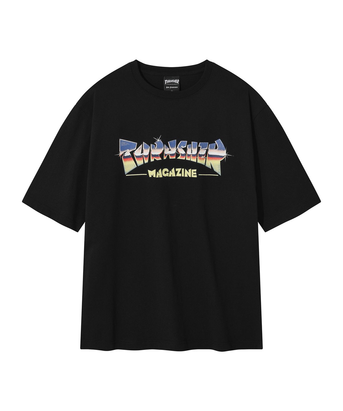 트레셔(THRASHER) 메탈 매거진 로고 반팔 티셔츠 블랙