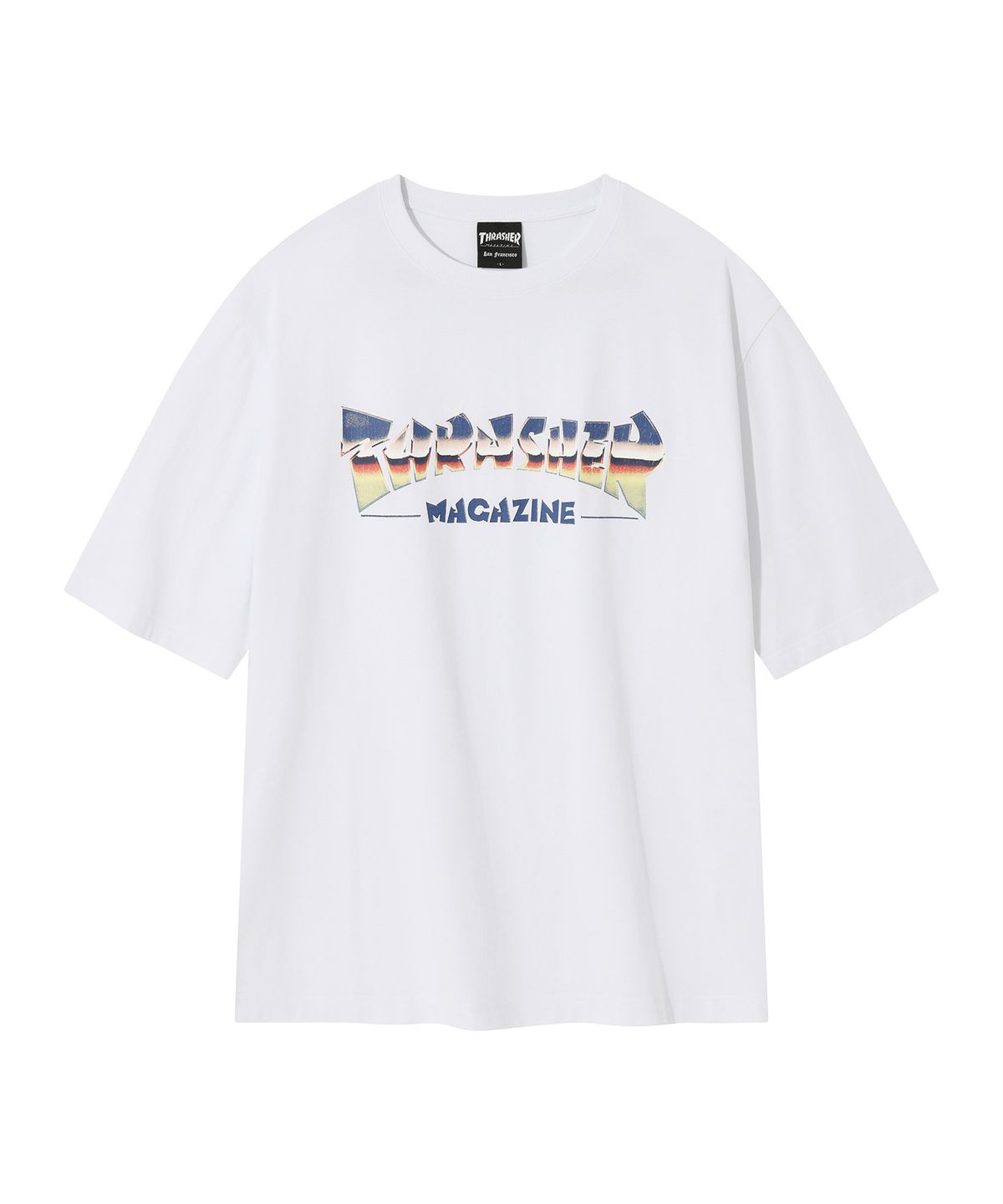 트레셔(THRASHER) 메탈 매거진 로고 반팔 티셔츠 화이트