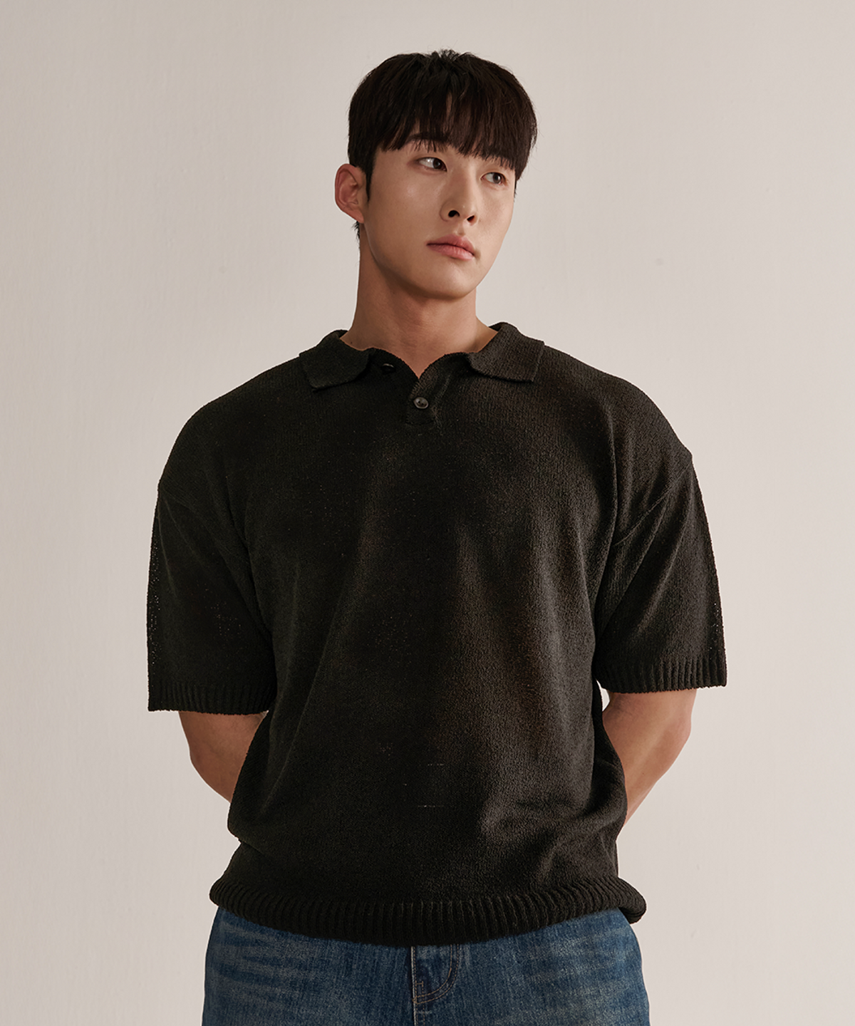 나인제트(NINEZ) 소프트 부클 오버핏 카라 니트_3color