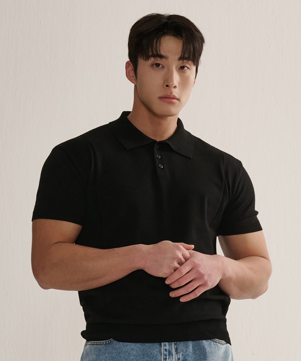 나인제트(NINEZ) 라인 카라 머슬 니트_2color