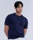 헨리넥 반팔 머슬 니트 (네이비)