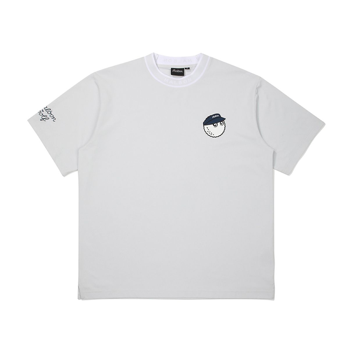 말본 골프(MALBON GOLF) 버킷 반팔 모크넥 LIGHT GRAY (MAN)