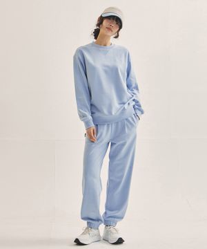 커버 스티치 스웨트 셔츠 셋업[스카이블루]
