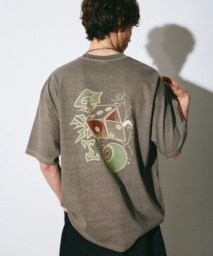 포켓 게이머 피그먼트 반팔 티셔츠 카키모카