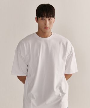 헤비메쉬 절개 와이드 오버핏 티셔츠_2color