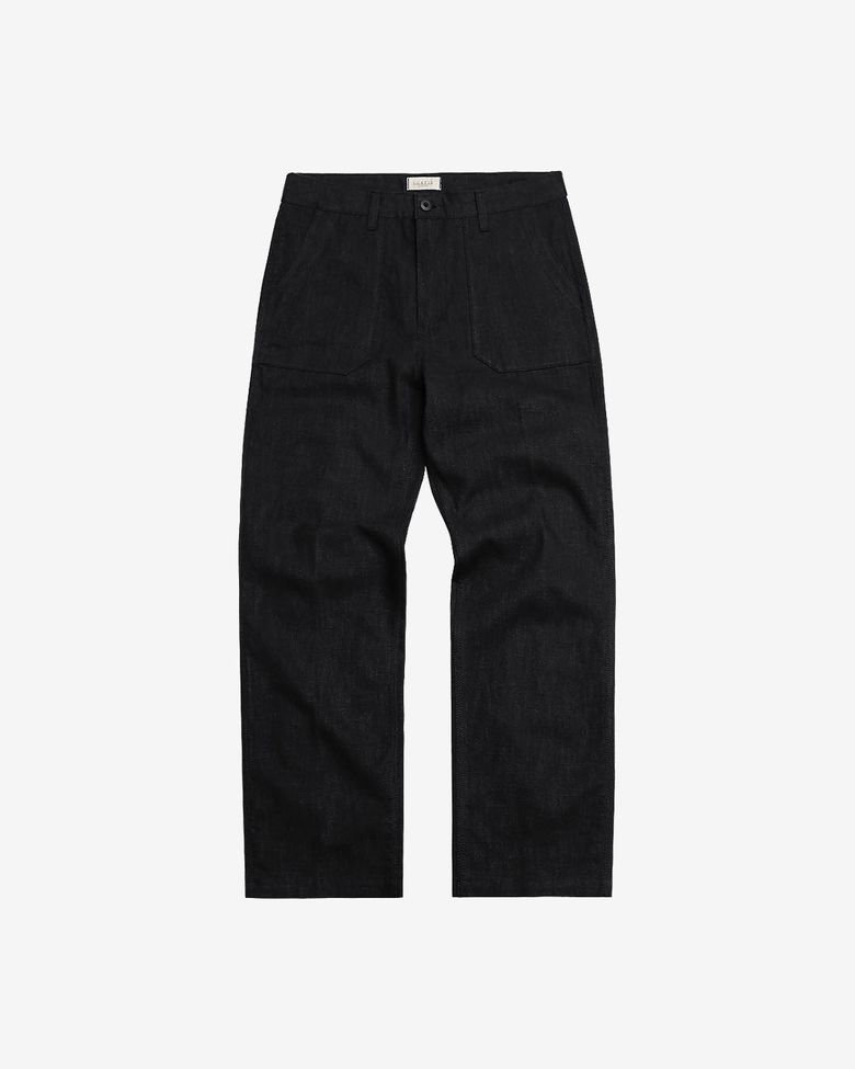 Utility Linen Fatigue Pants (Black)