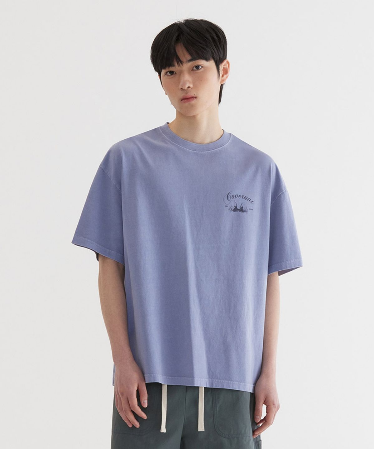 커버낫(COVERNAT) 써퍼 다잉 그래픽 티셔츠 Purple