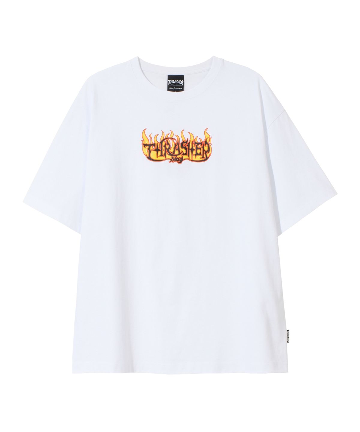 트레셔(THRASHER) 파이어 로고 반팔 티셔츠 화이트