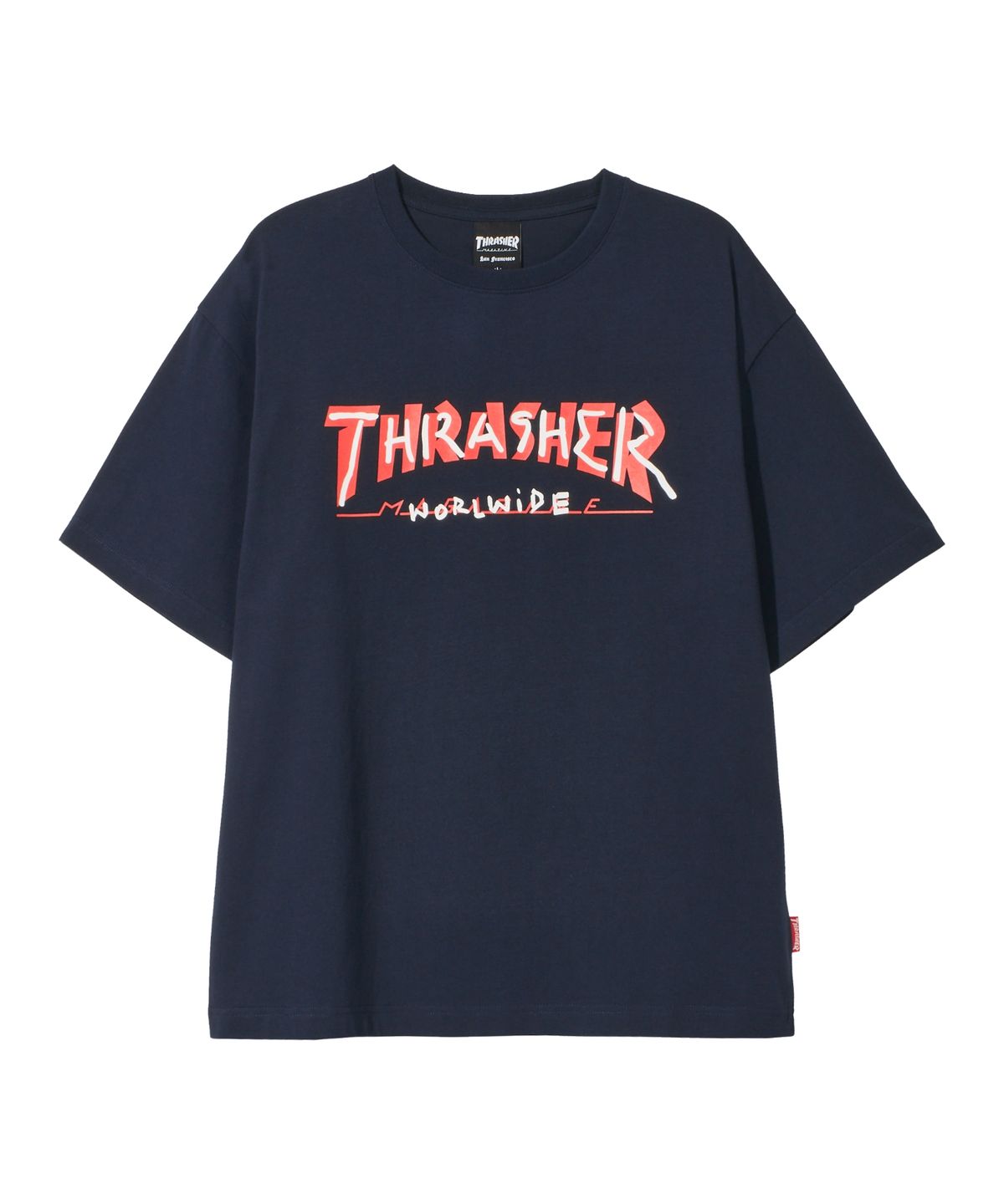 트레셔(THRASHER) 두들 그래픽 반팔 티셔츠 네이비