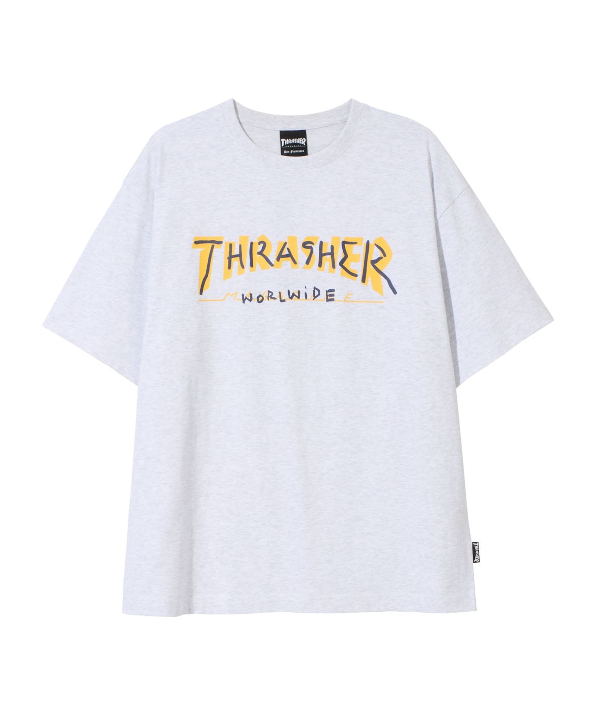 트레셔(THRASHER) 두들 그래픽 반팔 티셔츠 화이트 멜란지