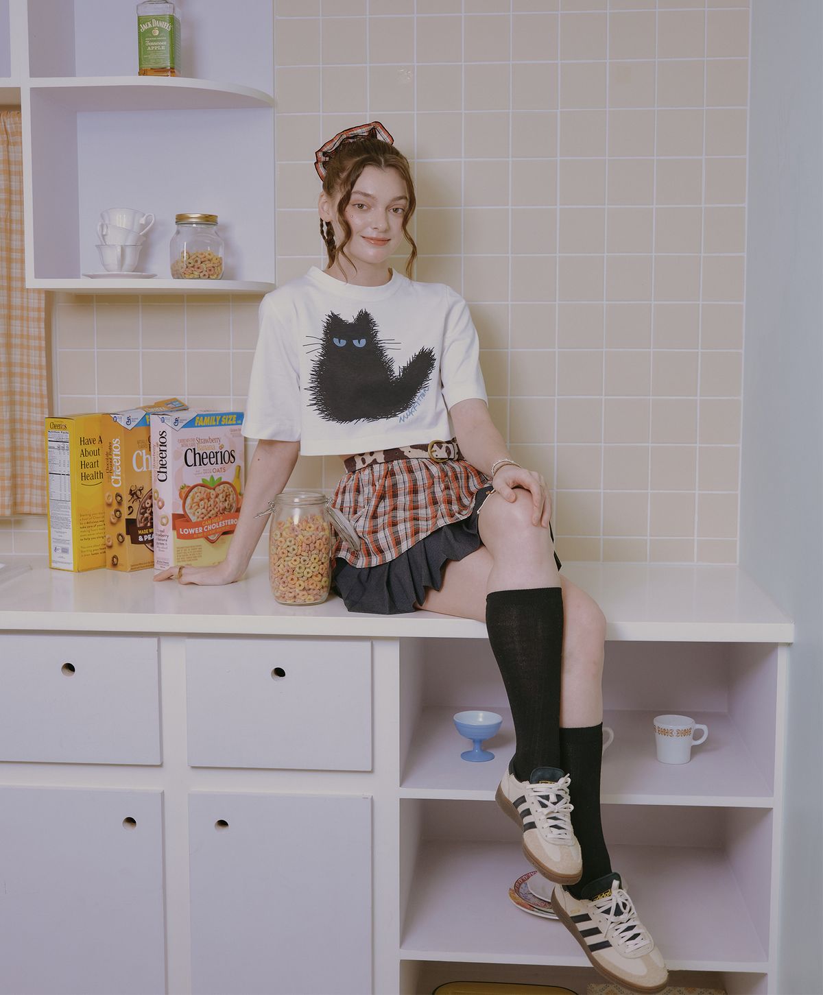 누크피터(NUUKFITTER) NKFT LAYERED CHECK SKIRT_WOMEN [RED]