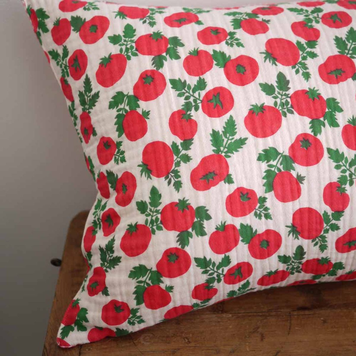봄봄패브릭스(BOMBOM FABRICS) red tomato+red check gauze pillow case (3size), 거즈베개