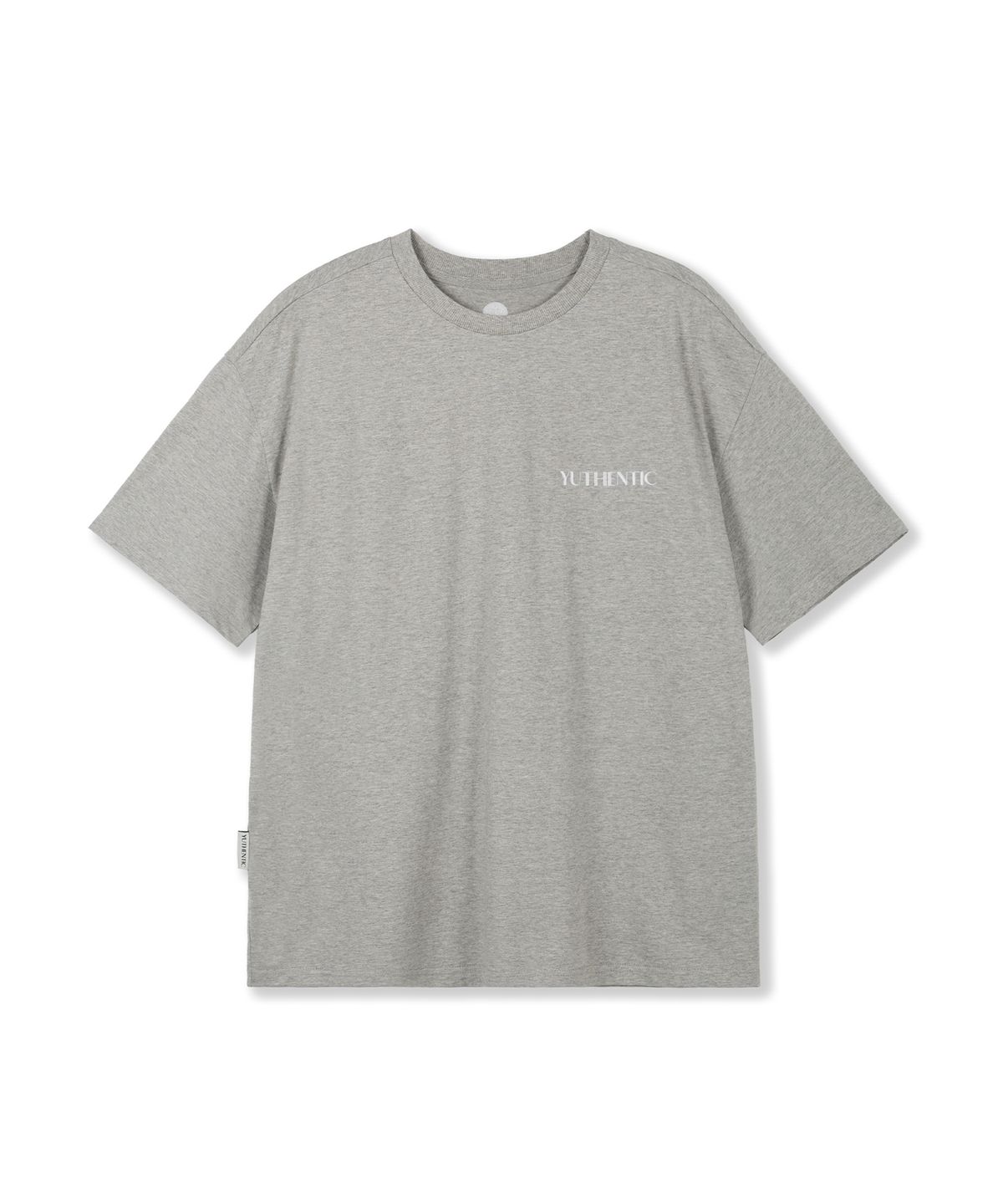 유센틱(YUTHENTIC) OG 로고 티셔츠 멜란지그레이 AW5ME4381F