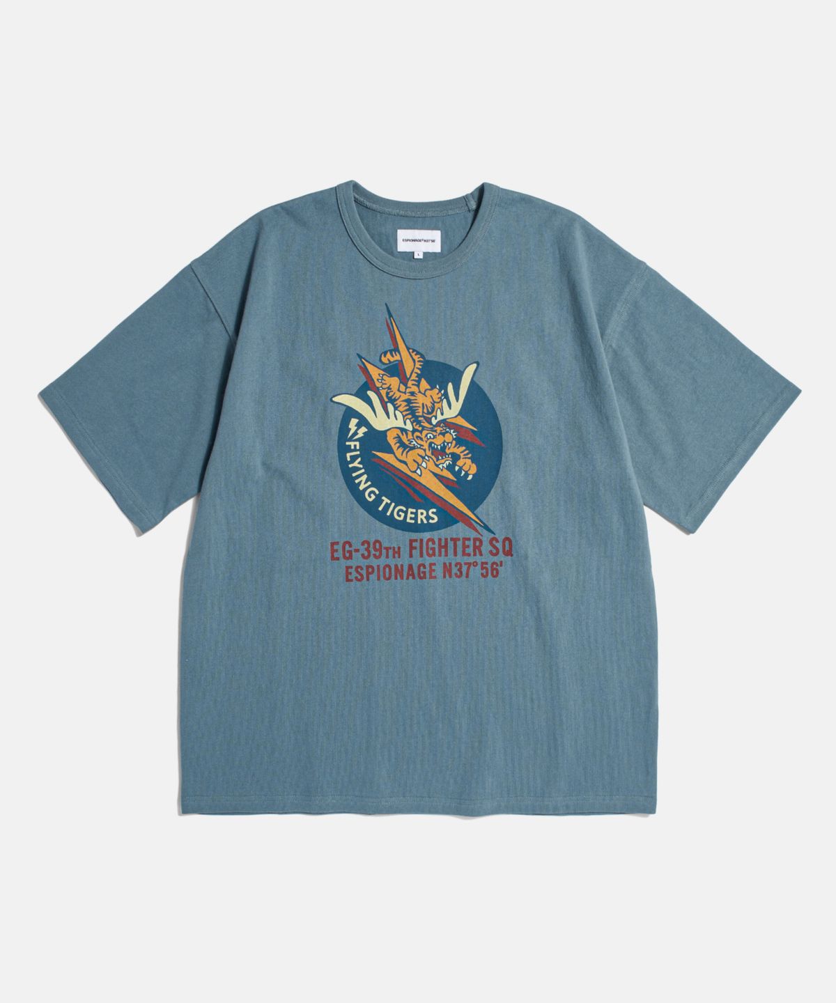 에스피오나지(ESPIONAGE) Flying Tigers Heavyweight Tee Faded Blue