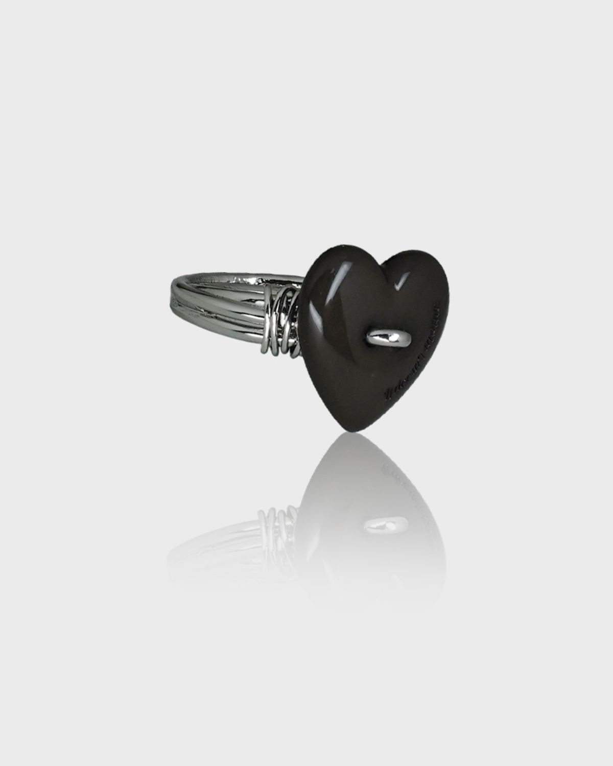 잇더즌매터(IT DOESN'T MATTER) Sewing Button Ring (Heart, Brown)