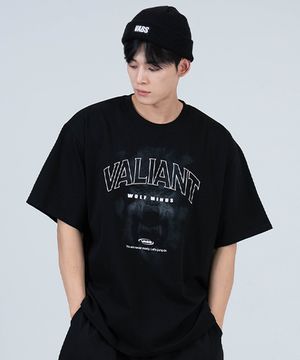 T2503 울프 오버핏 반팔티 [블랙]