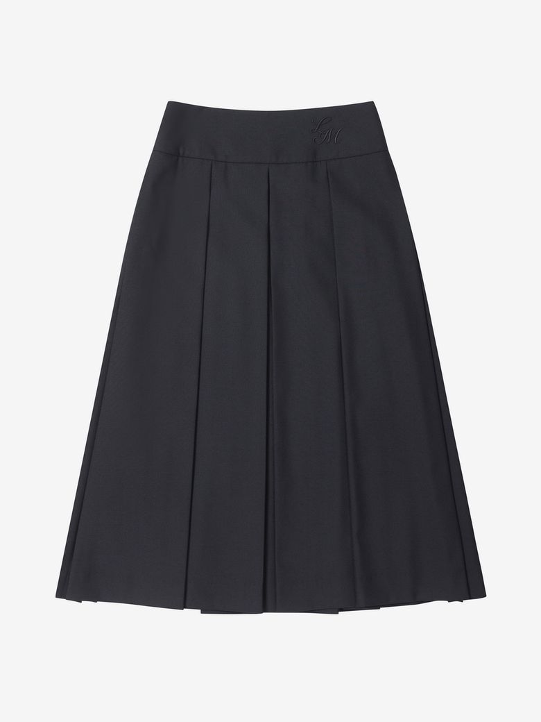 PLEATED LONG SKIRT_BLACK