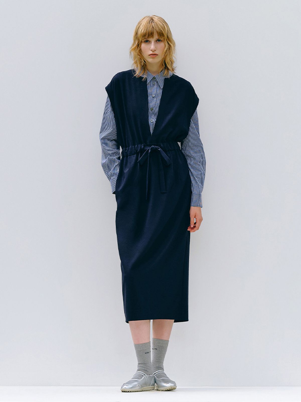 엘유브이엠(LUVM) STRING LAYERED DRESS_NAVY