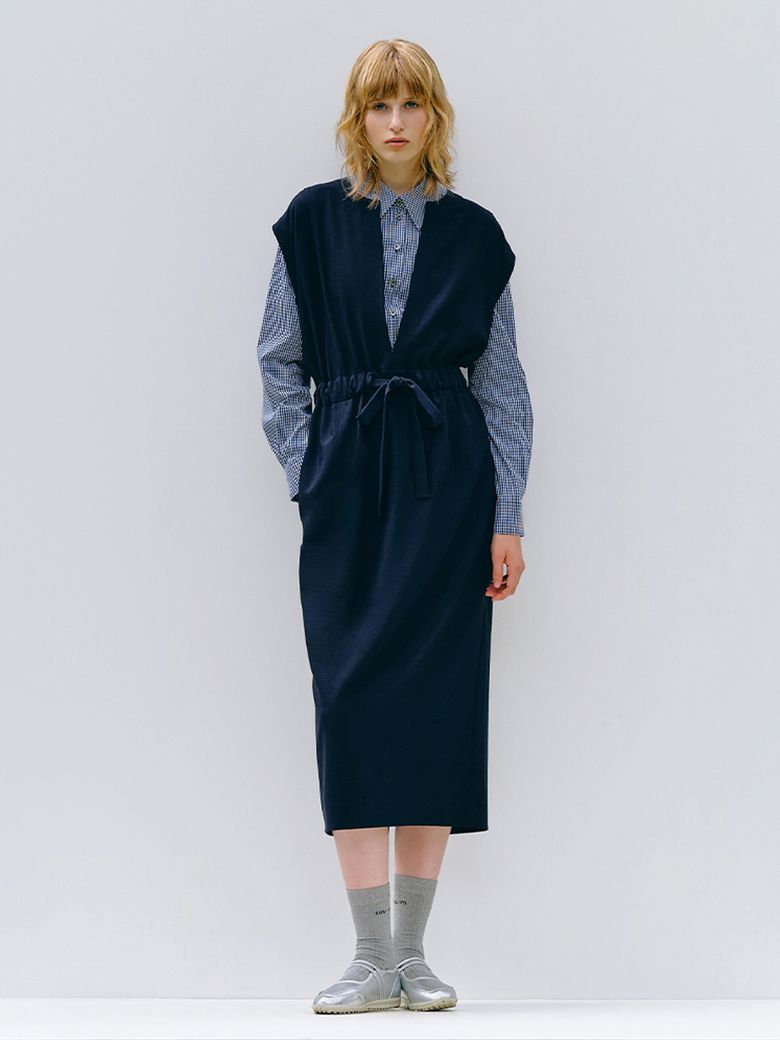 STRING LAYERED DRESS_NAVY