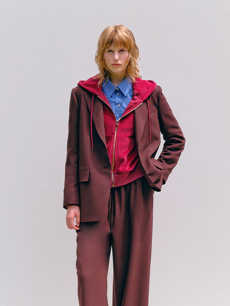BOXY TAILORED JACKET_WINE