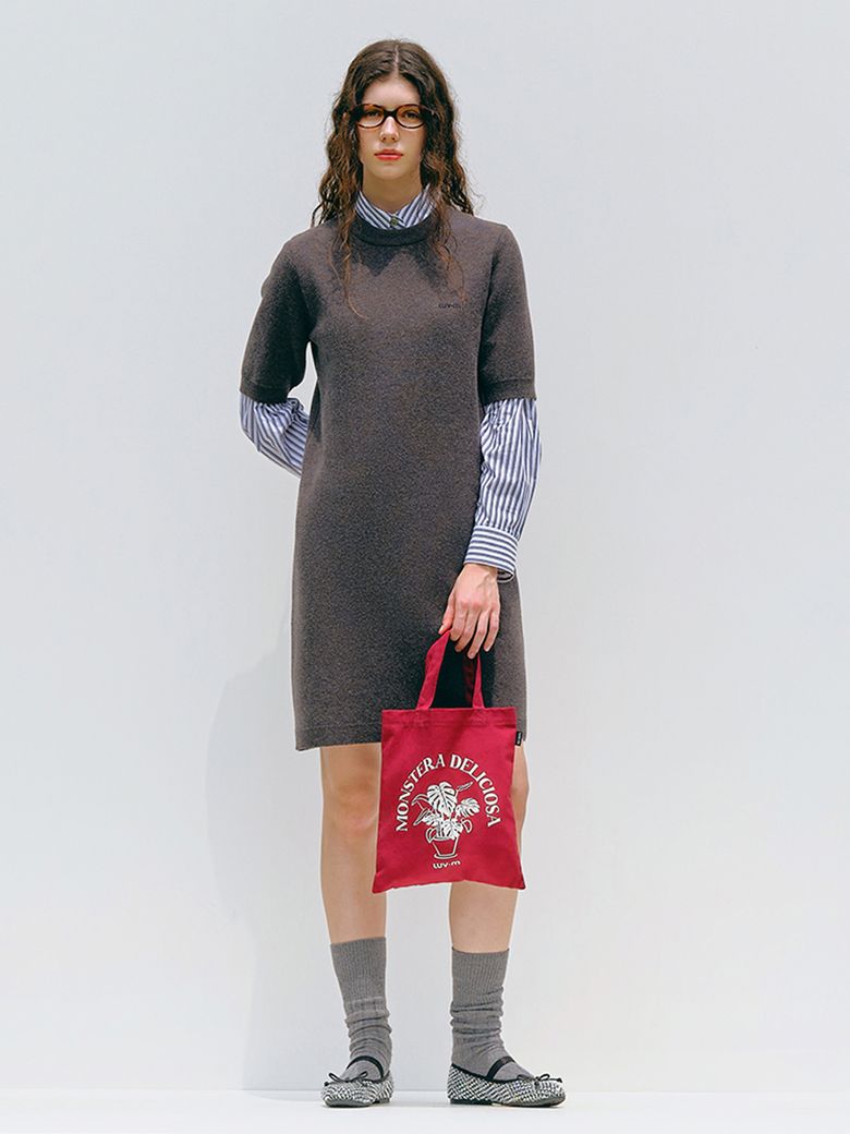 WOOL KNIT DRESS_CHARCOAL GRAY