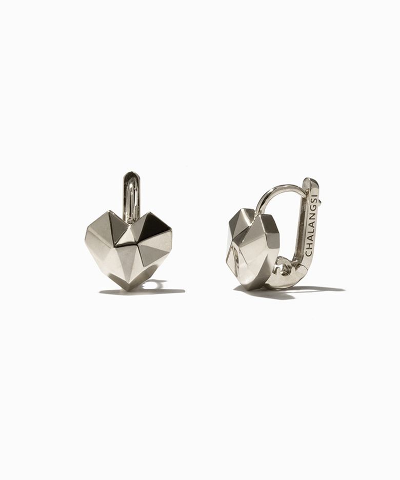 각하트 멀티 원터치 귀걸이 925 Silver