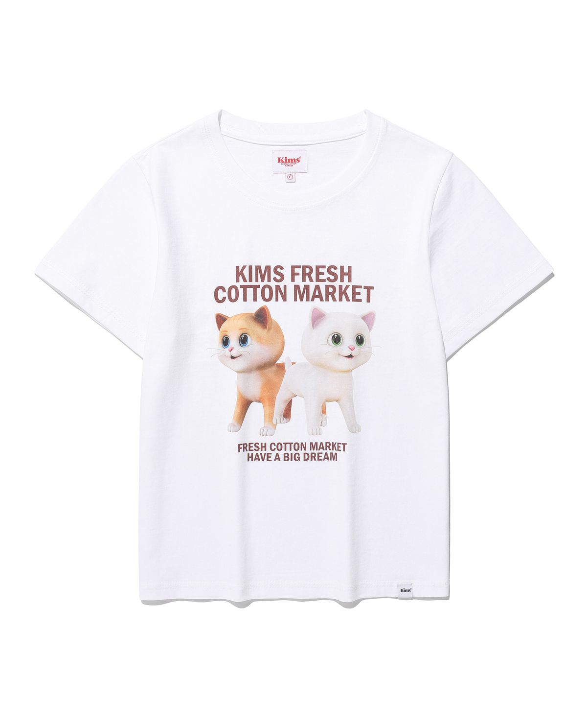 킴스 프레시 코튼 마켓(KIMS FRESH COTTON MARKET) Head Flower Garden Cat Tee White
