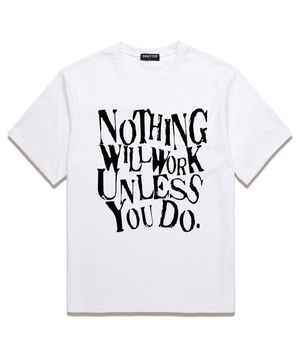 NOTHING GRAPHICS 오버핏 반팔 티셔츠 (SS027) 화이트