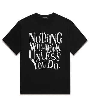 NOTHING GRAPHICS 오버핏 반팔 티셔츠 (SS027) 블랙