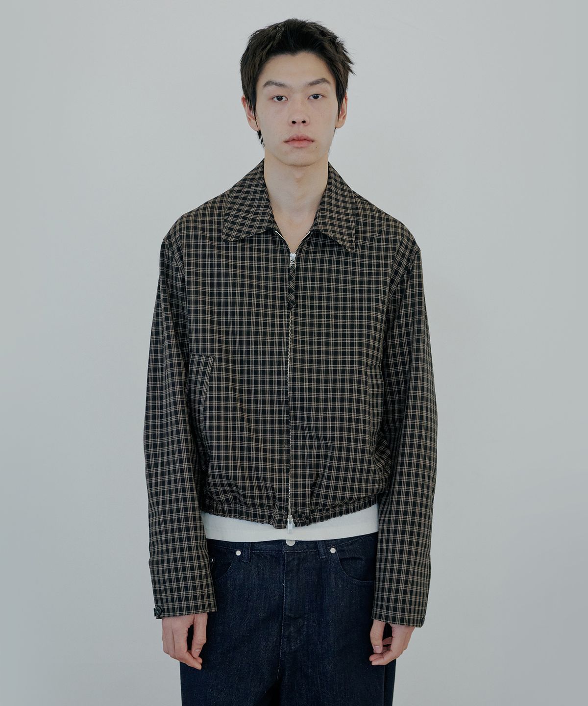 누아클레(NUAKLE) 체크 블루종_블랙