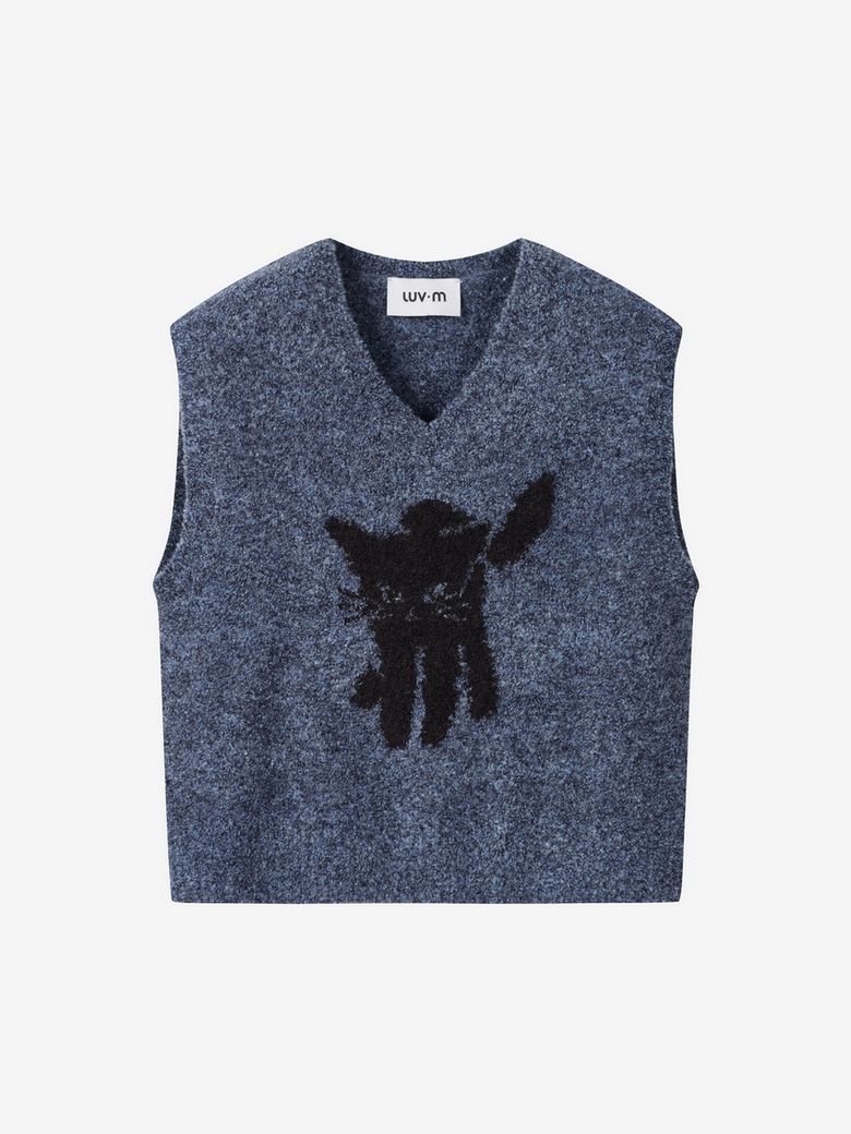 LUVMITCHI VEST WOMENS_MELANGE BLUE