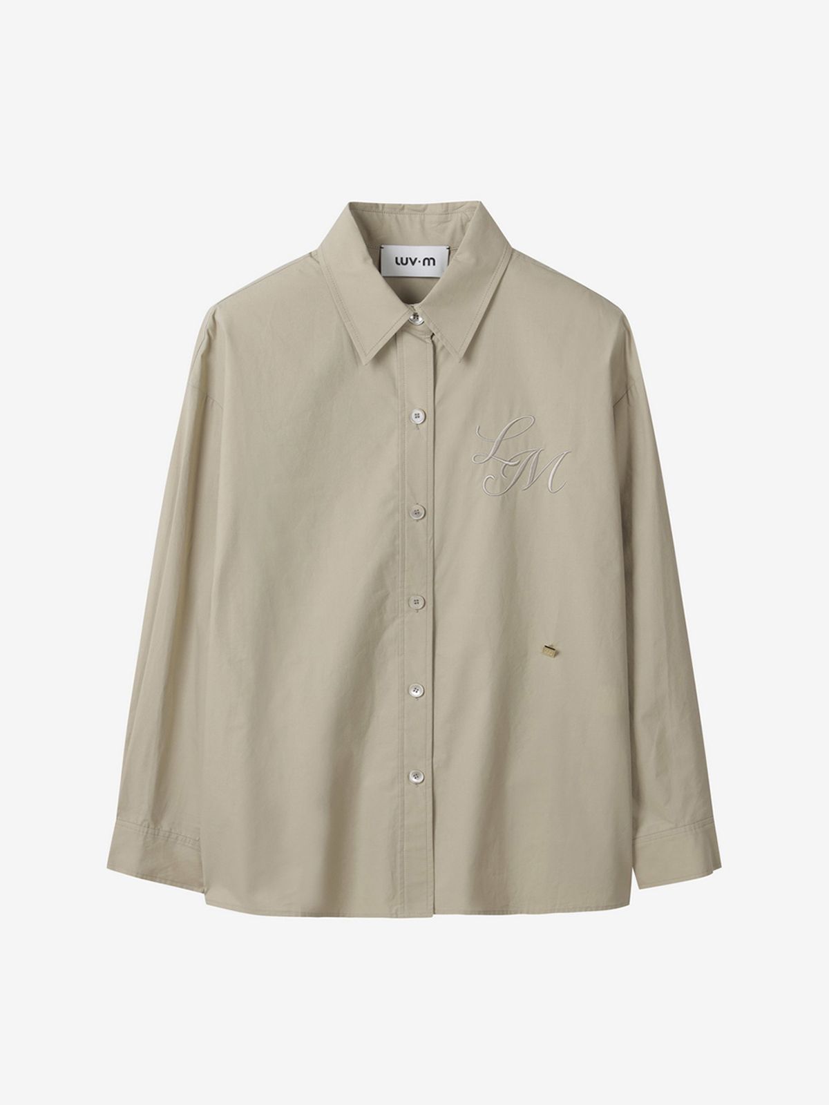 엘유브이엠(LUVM) LOGO COTTON SHIRTS_BEIGE