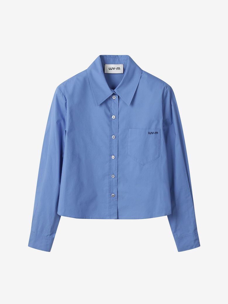 COTTON CROP SHIRTS_BLUE