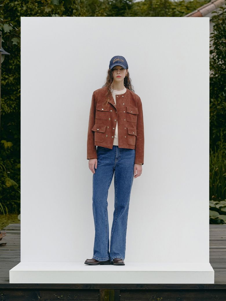 FAUX SUEDE DOUBLE JACKET_BROWN