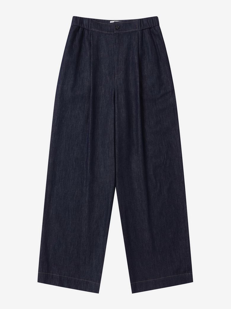 WIDE LONG PANTS FOR MEN_NAVY